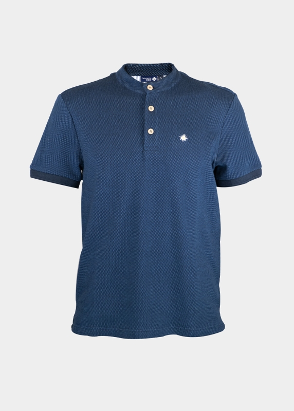 Poloshirt "Edelweiß Feinstrick" - dunkelblau